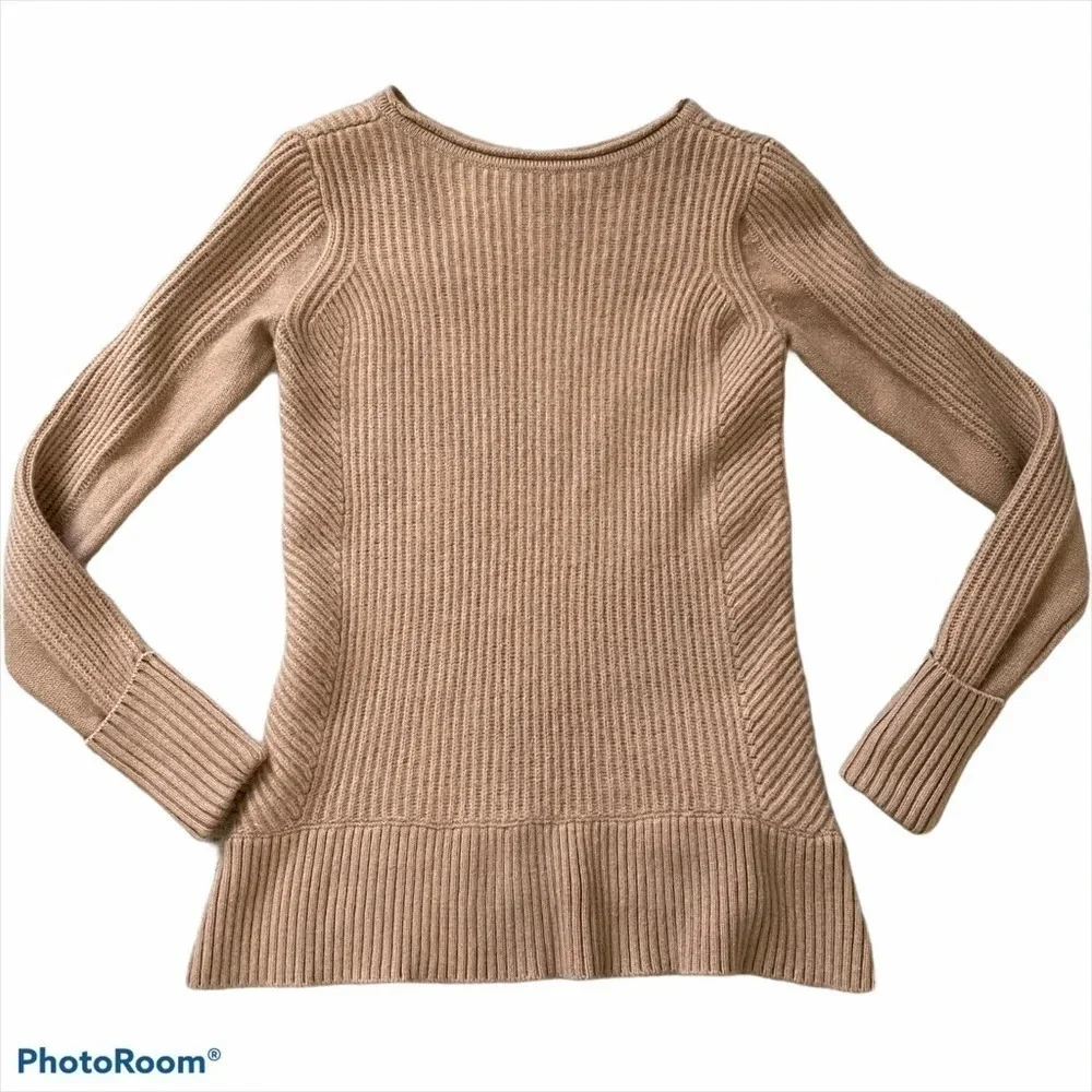 VINCE Directional Ribbed Sweater Wool Cashmere S